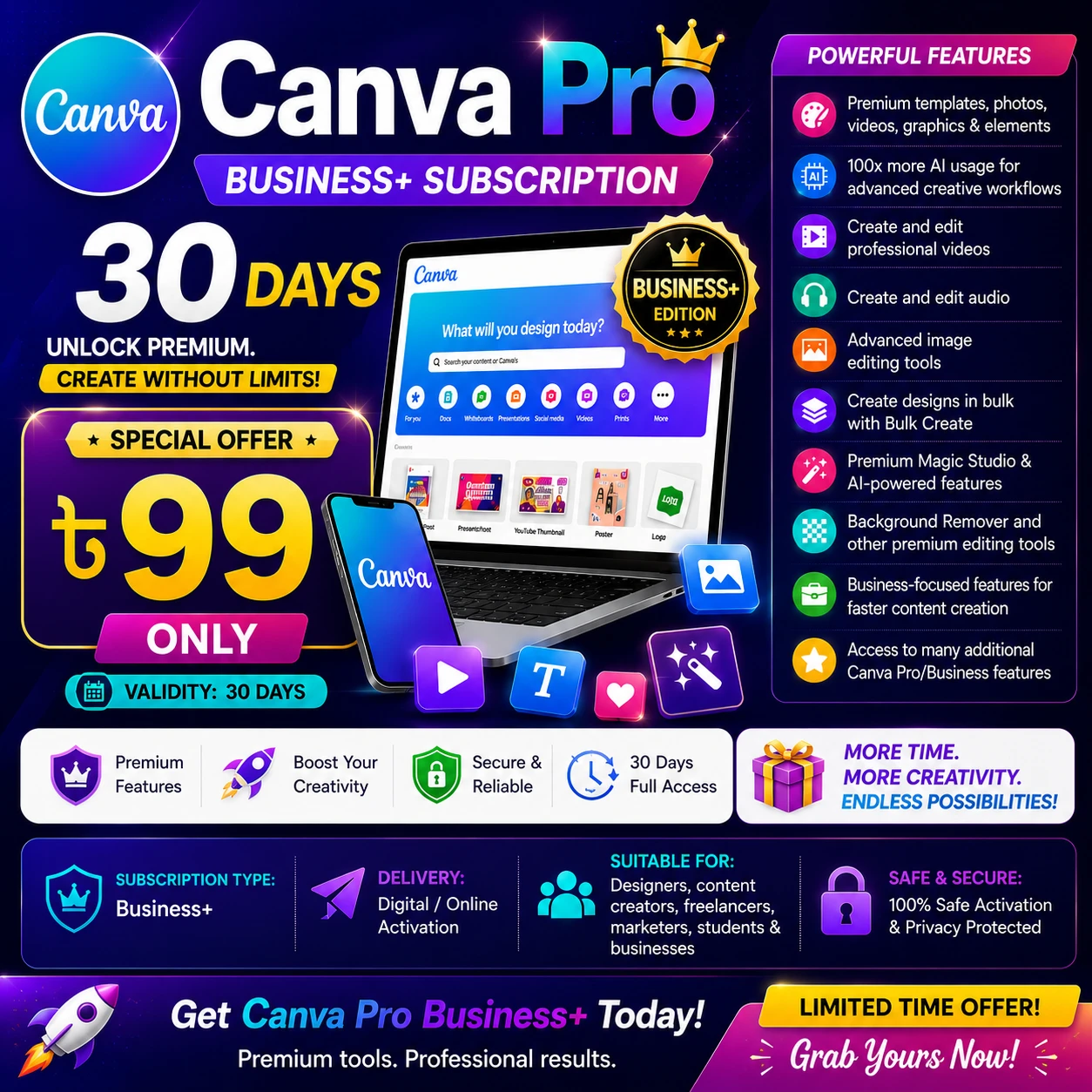 Canva Business Pro Subscription – 30 Days